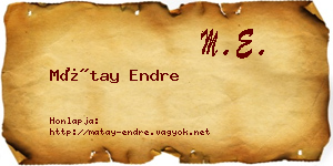 Mátay Endre névjegykártya