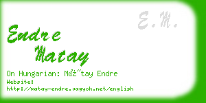 endre matay business card